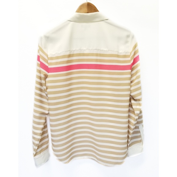 TALBOTS New Chiffon Striped Button Front Shirt 8 M - Picture 7 of 8